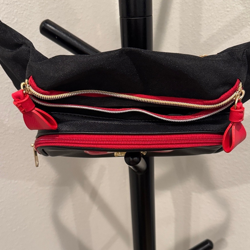 Disney Black Fanny Pack with Red Polka Dot Bow - Picture 3 of 5